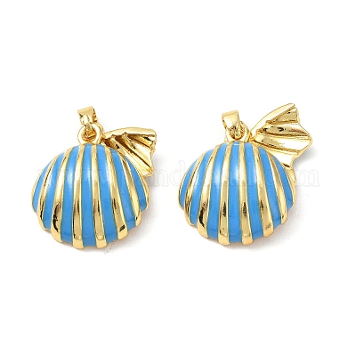 Подвески из латунной эмали с жемчугом KK-G533-16G-02-1