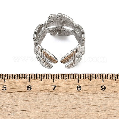 Регулируемые открытые манжеты из нержавеющей стали 304 для женщин RJEW-K299-01P-1