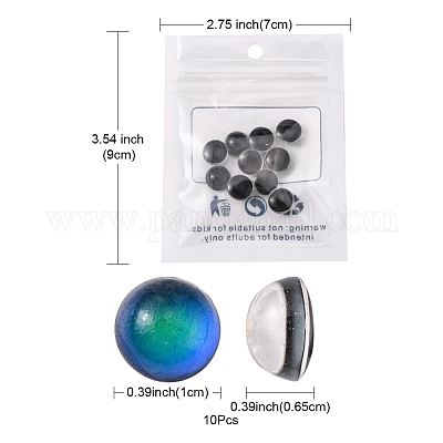 Полупрозрачные стеклянные кабошоны GLAA-YW0001-50-1