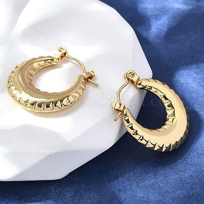 Серьги-кольца из нержавеющей стали 304 для женщин EJEW-L296-060G-1