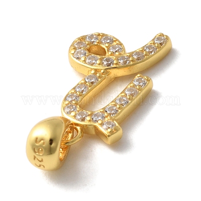 925 подвеска из стерлингового серебра с микропаве из прозрачных кубических цирконий STER-Z012-06G-03-1