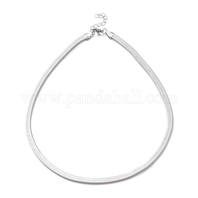 Не тускнеющие унисекс-цепочки из нержавеющей стали 304 с рисунком «елочка» NJEW-O119-01B-P-1