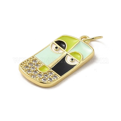 Латунные микро проложить кубического циркония подвески KK-E092-28G-03-1