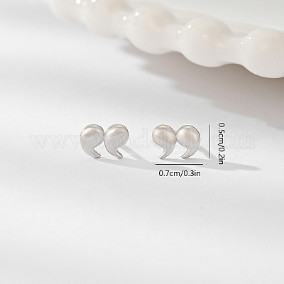 Милые серебряные мини-серьги в форме двойной запятой для женщин. TA3582-1