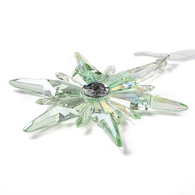 Рождественский прозрачный пластиковый кулон HJEW-G022-01C-1