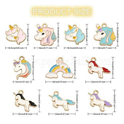 Подвески из сплава эмали 40шт 10 стиля ENAM-SZ0002-55-1