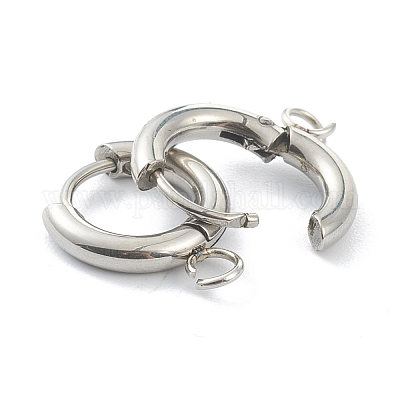 Фурнитура для сережек-колец Huggie Hoop из нержавеющей стали 201 STAS-P283-01A-P-1