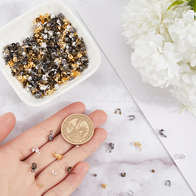 1400 шт. 16 стиля железных наконечников бусин с латунными обжимными бусинами с латунной защитой и протекторами для проволоки с латунными обжимными бусинами FIND-SC0010-79-1