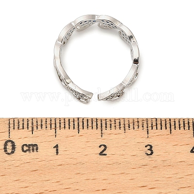 Латунные микро проложить манжеты кольца кубического циркония RJEW-P169-03P-1