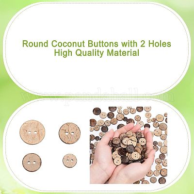 240 шт. 4 стиля плоские круглые кокосовые пуговицы с 2 отверстиями BUTT-CA0001-10-1