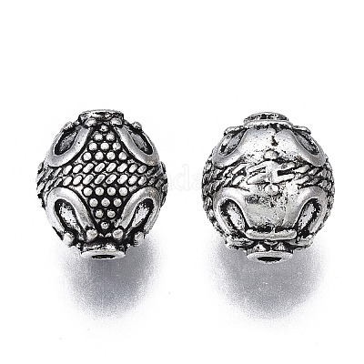 Сплавочные овальные бусины тибетского стиля  TIBEB-N005-060-1