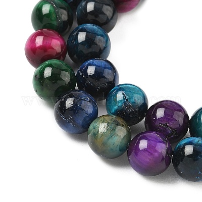 Нити из натурального тигрового глаза класса B G-F591-18-8mm-06-1