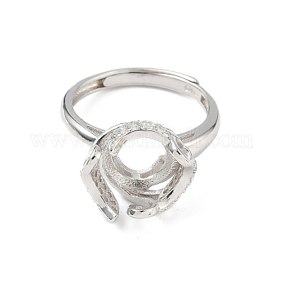 Кольцо с родиевым покрытием 925 пробы из стерлингового серебра с микропаве из прозрачного кубического циркония STER-NH0017-01P-1