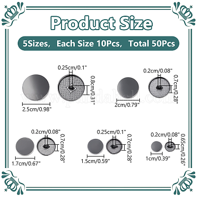 50 шт. 5 стильных пуговицы из сплава с тремя отверстиями на ножке BUTT-WR0001-10B-1