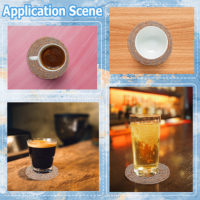 Подставка под стакан из хлопчатобумажной ткани ручной работы AJEW-WH20067-004C-1