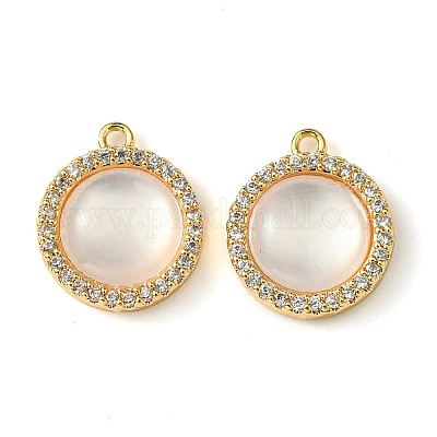 Латунные микропаве прозрачные подвески с фианитом KK-M277-07D-G-1