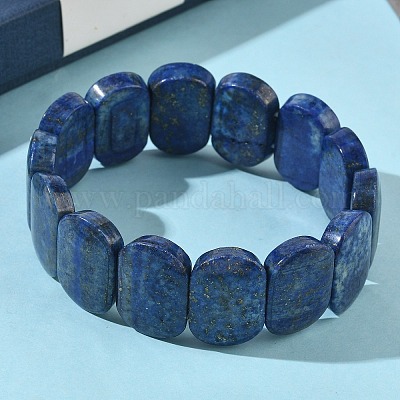 Натуральный лазурит бусины эластичные браслеты для женщин и мужчин BJEW-I323-02C-1