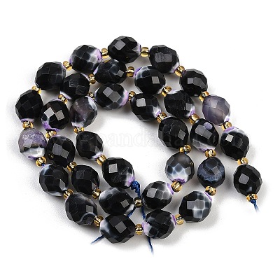 Нити окрашенных и нагретых натуральных агатовых бус с огненным кракелюром G-N342-149I-21-1