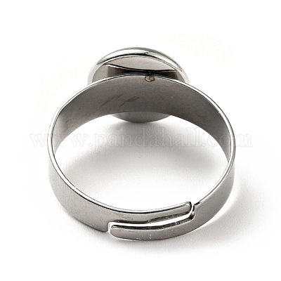 Плоское круглое регулируемое кольцо из стекла k9 RJEW-G253-01C-P-1