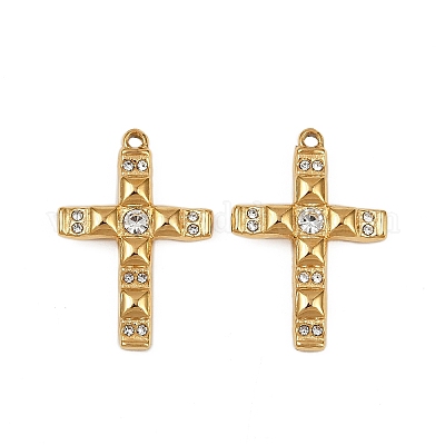 Подвески из нержавеющей стали 304 со стразами STAS-L290-38G-1