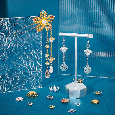 120 шт. 12 стилей латунных колпачков для бусин KK-PH0004-93-1