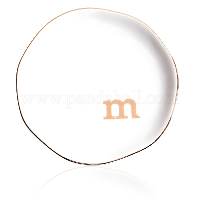 Круглая керамическая тарелка для украшений&nbsp;AJEW-WH20067-023B-1