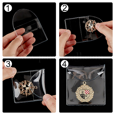 100 шт. 3 размера ПВХ однокарманные держатели для монет ABAG-GA0001-22-1