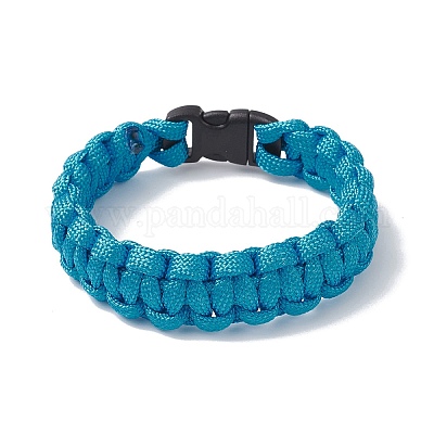 7 плетеный браслет из полиэстера и спандекса с внутренним сердечником для мужчин и женщин BJEW-JB12509-02-1