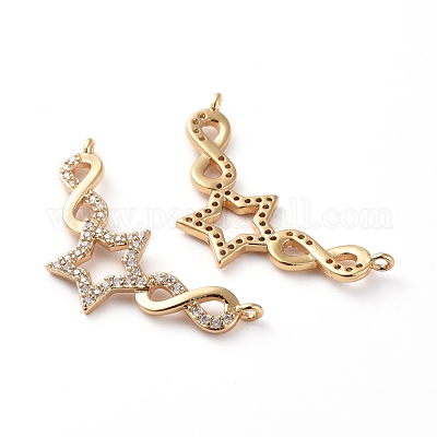 Латунные микропаве прозрачные подвески с фианитом ZIRC-L076-033G-1