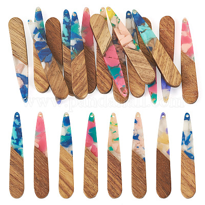 16 шт. подвески из 8-х цветов из смолы и ореха FIND-TA0006-44-1