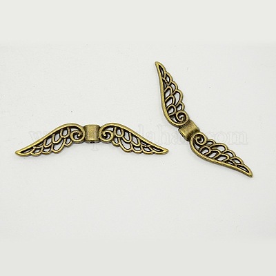 Смешанные цвета тибетского стиля крыла из бисера сплава TIBEB-X0028-RS-1