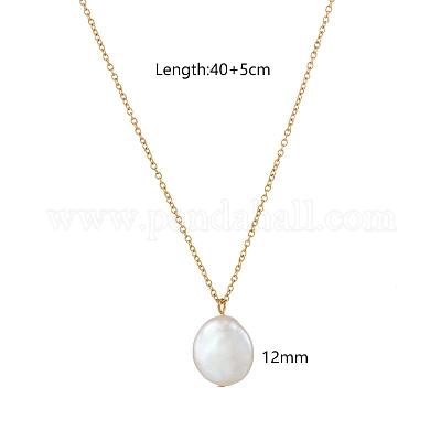 Летние ожерелья с подвеской в виде овальной кнопки из натурального пресноводного жемчуга ZU8498-1