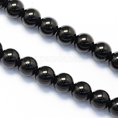 Wholesale Round Natural Black Onyx Stone Beads Strands 