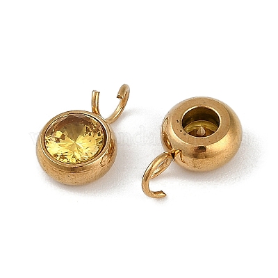 Ионное покрытие (ip) 304 нержавеющая сталь микропаве кубический цирконий подвески STAS-Z094-02G-11-1