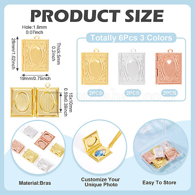 6 шт. 3-х цветные латунные подвески-медальоны KK-TA0001-98-1
