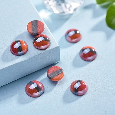 Непрозрачные стеклянные кабошоны GGLA-S038-12E-8mm-1