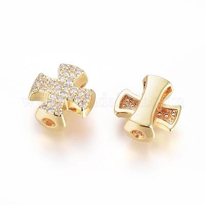 Латунные микро проложить кубического циркония слайд подвески ZIRC-G166-38G-1