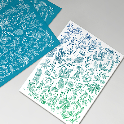 Transfer Paper - Branches of Leaves (Blue)