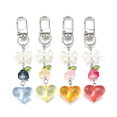 4 шт. подвесное украшение из стекла и акрила HJEW-TA00353-1