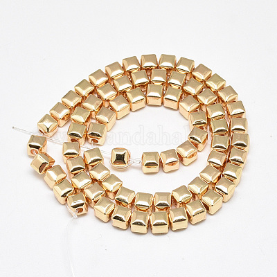 Гальванизировать немагнитных синтетический гематит бисер пряди G-Q465-41KC-1