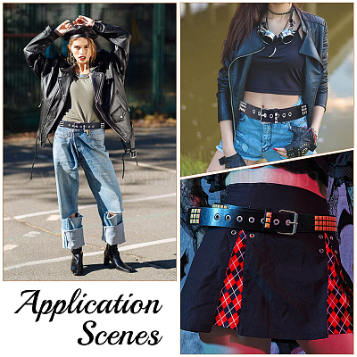 Сплав пирамидальные заклепки pu кожа цепные ремни AJEW-WH20018-82P-1