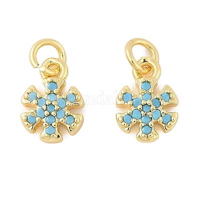 Латунные микро проложить кубического циркония подвески KK-U056-12G-1