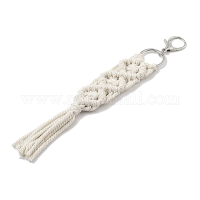 Подвесные украшения ручной работы из нейлоновых ниток в технике макраме HJEW-P019-05P-03-1