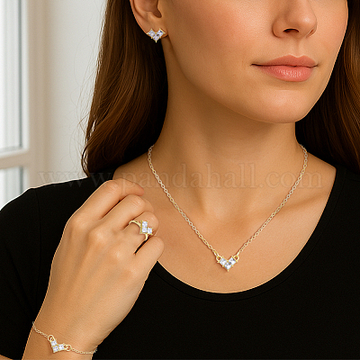 2 цветной комплект из ожерелий с подвесками в форме сердца из сплава со стразами SJEW-HY0001-07-1