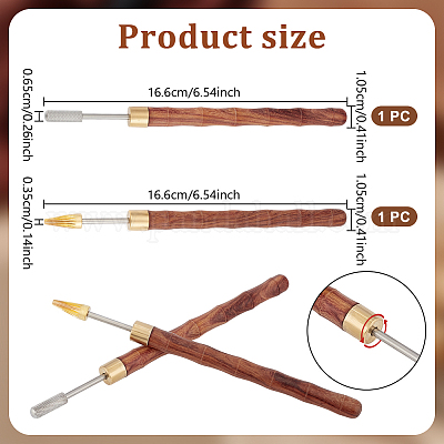 2 шт. 2 стиля масляная ручка из нержавеющей стали с кожаным краем TOOL-NB0002-29A-1