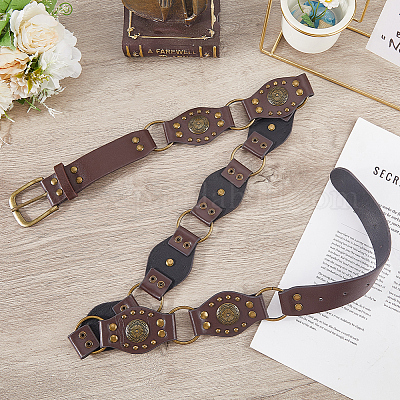 Винтажные ремни из искусственной кожи с заклепками и пряжками из сплава AJEW-WH20064-22A-1