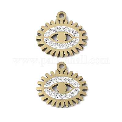 201 подвеска из нержавеющей стали со стразами STAS-V005-05G-04-1