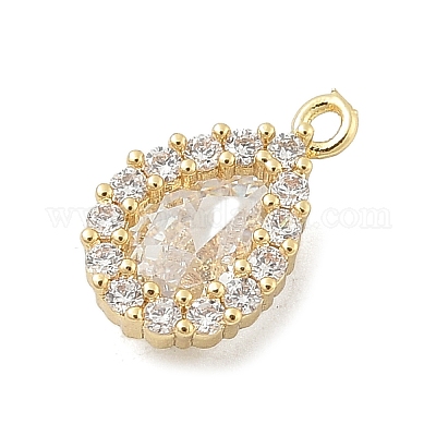 Латунные микропаве прозрачные кубические циркониевые подвески KK-B130-01G-02-1