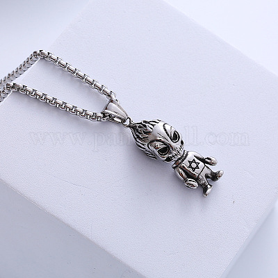 Винтажные подвески в стиле панк из нержавеющей стали 304 с изображением демона из мультфильма для пар MT6736-1