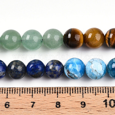 Натуральные бусины из семи чакральных камней G-T140-8mm-13B-1